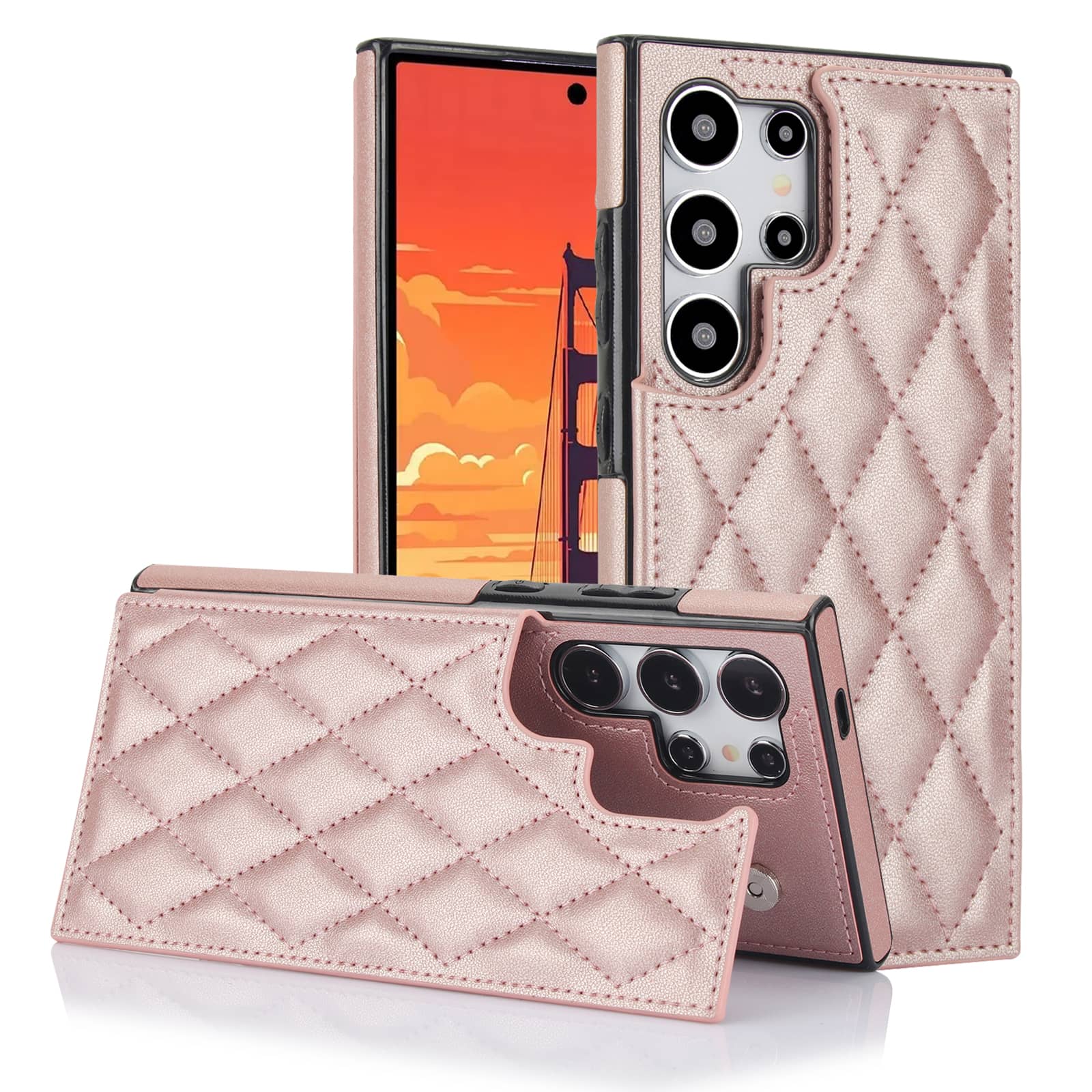 Leather Folio Wallet Case - Para samsung galaxy s25 ultra s25