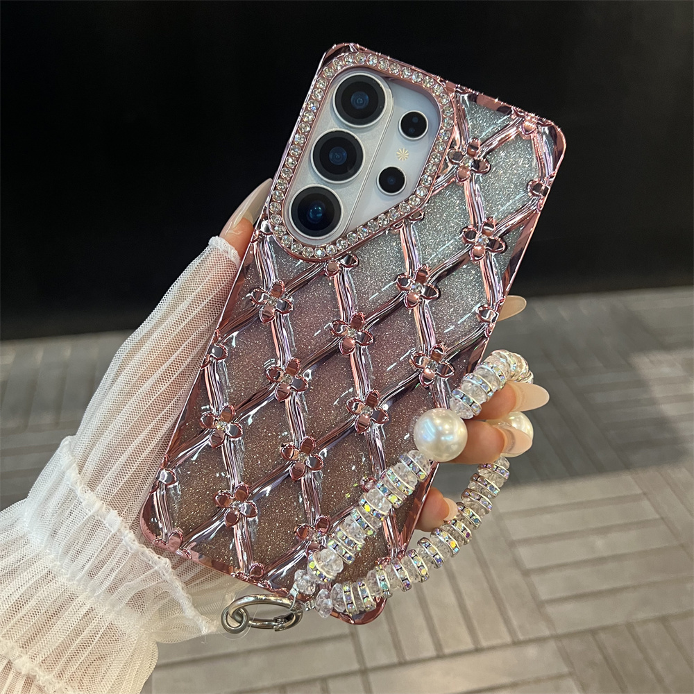 Luxury Plating Case - Capa de Telefone Luxuosa com Flores