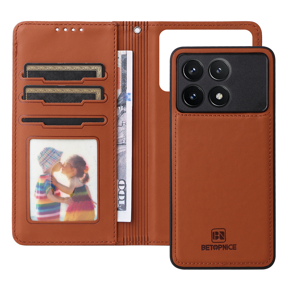 Leather Folio Wallet Case - Bethopnice 2 em 1 destacável magnético