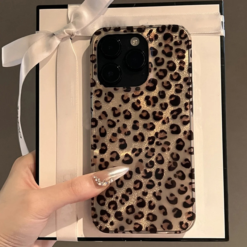 Phone Cases Dior - Bonito leopardo impressão clara caso de