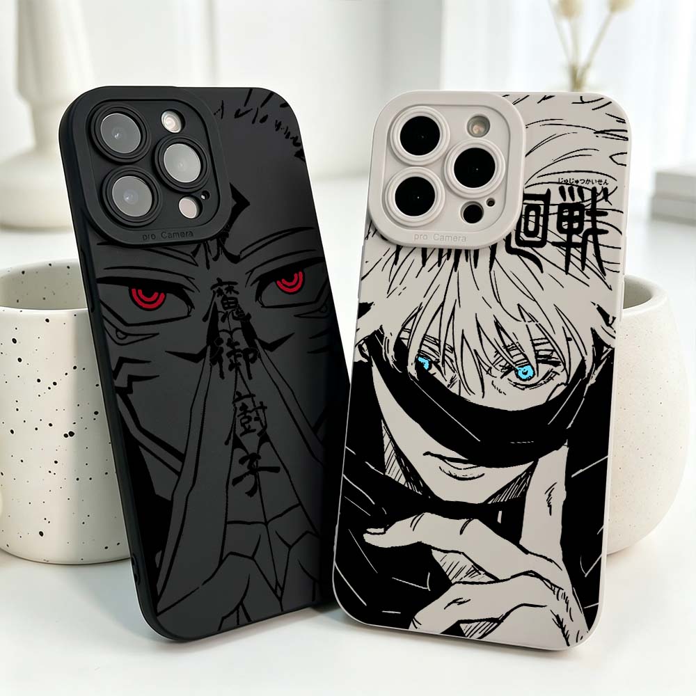Phone Cases Iphone 17 - Capa de Silicone Macia Anime Jujutsu