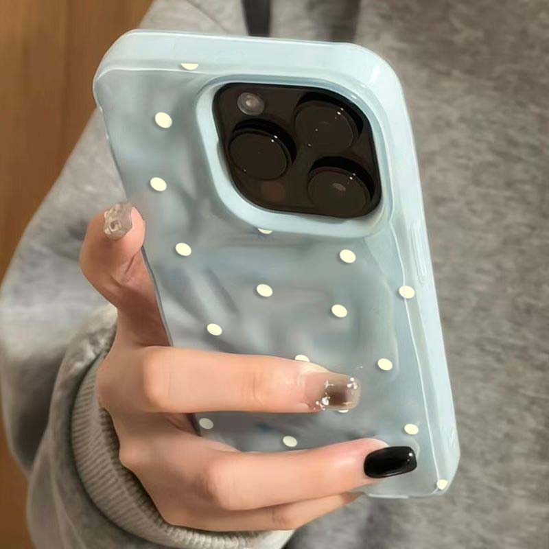 Phone Cases Blue - Preto branco azul bolinhas caso de