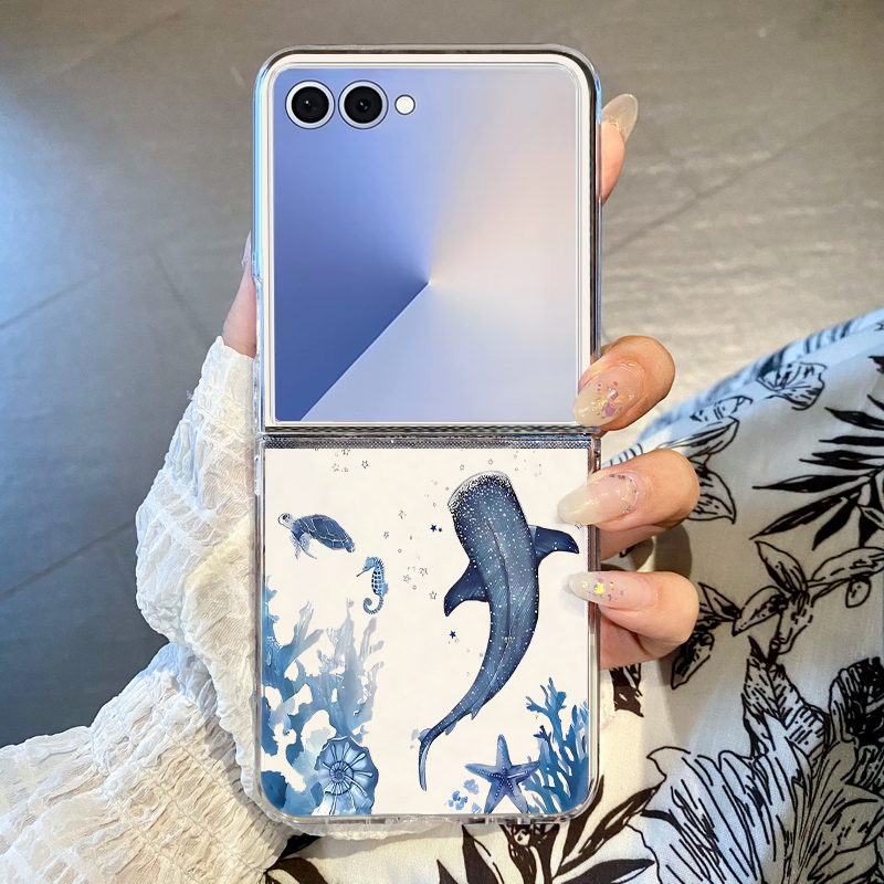 Phone Cases Z Fold 6 - Padrão de baleia caso de telefone