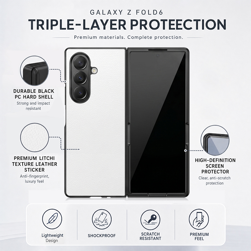 Capa de Telefone em Couro PU p - Phone Cases Z Fold 6 avaliação e preço