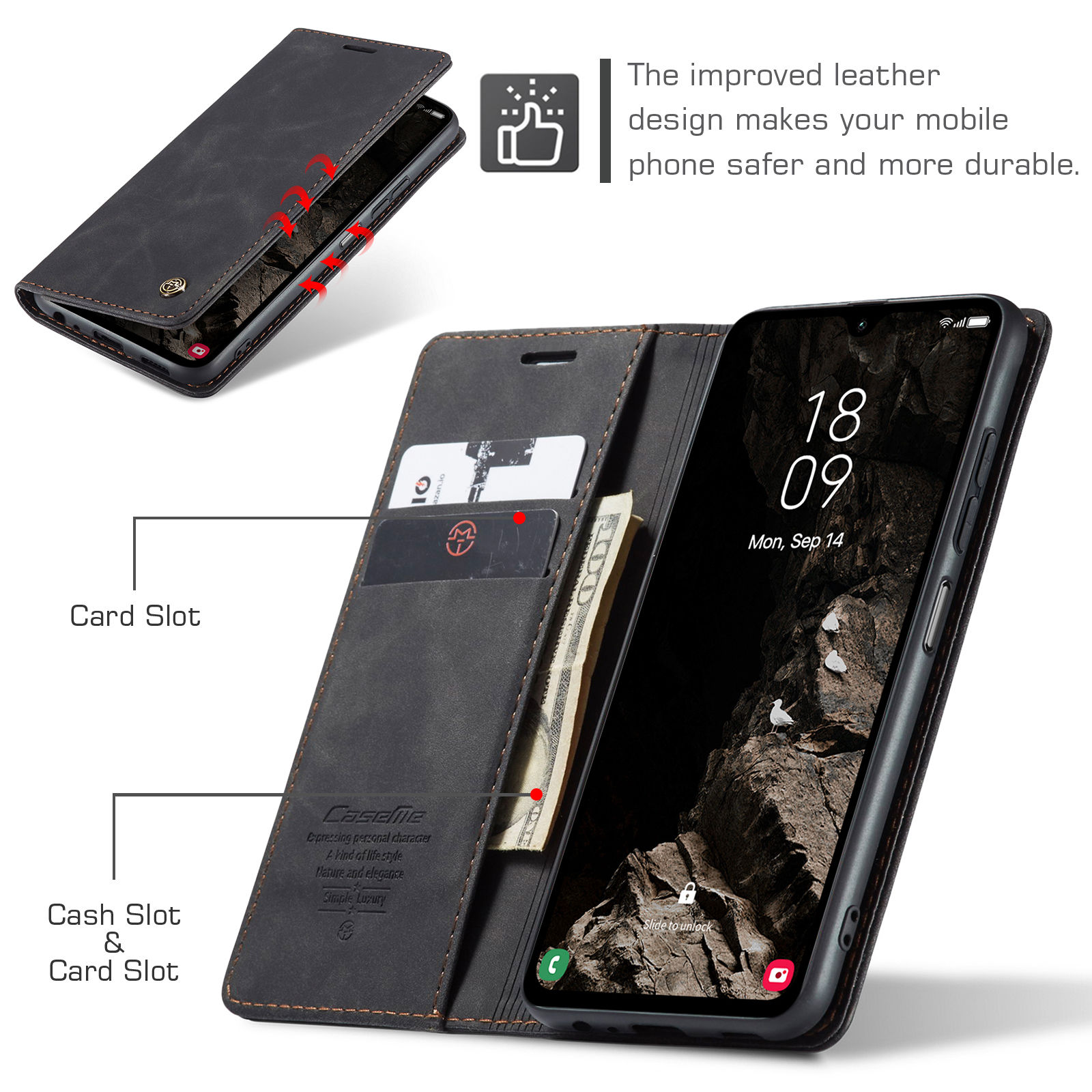 Capa carteira flip para Samsun - Leather Folio Wallet Case avaliação e preço