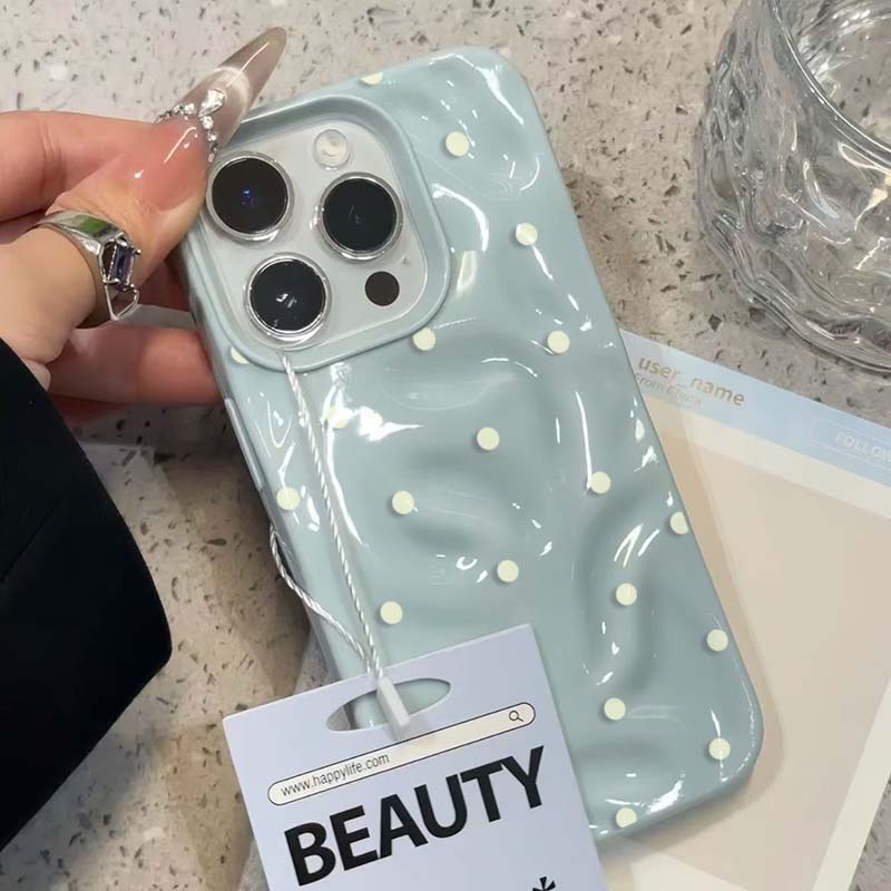 Preto branco azul bolinhas cas - Phone Cases Blue avaliação e preço