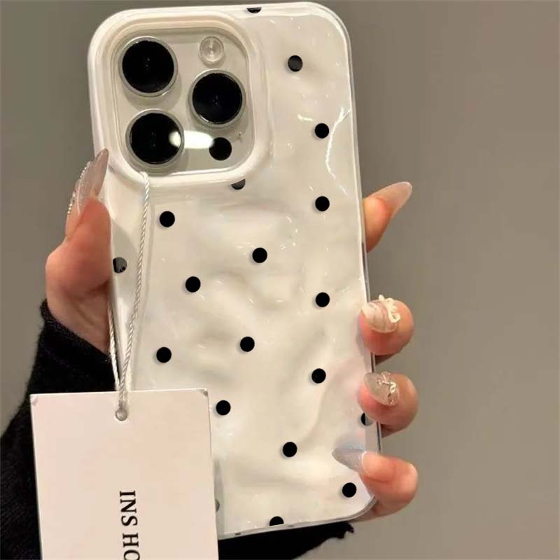 Preto branco azul bolinhas cas - Phone Cases Blue avaliação e preço